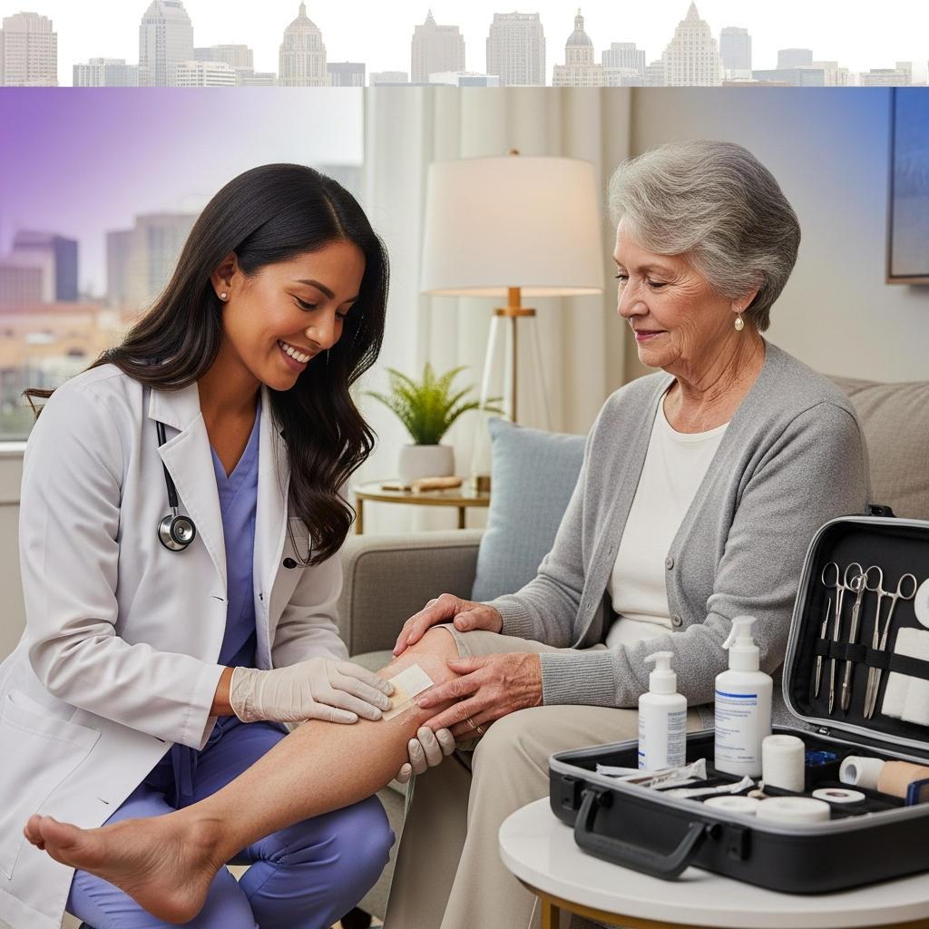 Prime Vitality Health wound care team providing physician-directed treatment at patient's home