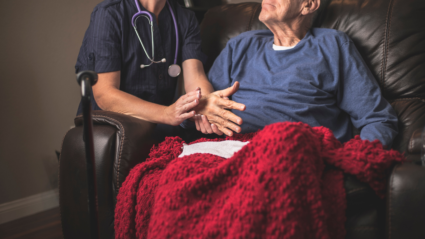 Prime Vitality Health physician providing compassionate support to a hospice patient in San Antonio, TX